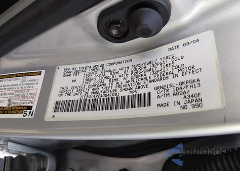 2004 Toyota 4Runner Sr5 Sport V6 z USA, uszkodzony, nr VIN JTEBU14R240041081